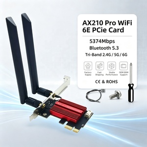 <span class=keywords><strong>Tarjeta</strong></span> <span class=keywords><strong>de</strong></span> Red Inalámbrica PCIe WiFi 6E AX210, Adaptador <span class=keywords><strong>de</strong></span> Escritorio BT5.3 con Antena <span class=keywords><strong>de</strong></span> 8dBi 10dBi para Windows 10 11 - Product Image 1