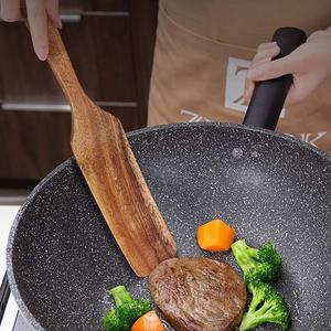 Spatule en bois de teck naturel à fentes, spatules en bois antiadhésives pour ustensiles de cuisine, spatule en bois de teck - Product Image 4