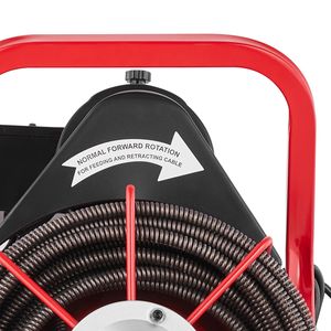 Máquina eléctrica de limpieza de desagües de 370W, serpiente desatascadora de alcantarillado de 75 pies x 1/2 pulgada con alimentación manual y 4 cortadores - Product Image 6