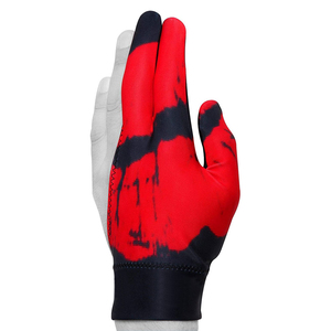 Gant de snooker trois doigts de qualité supérieure, rouge et noir, en nylon antidérapant, respirant, pour le billard, faible MOQ - Product Image 3