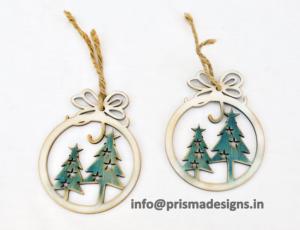 Etiquetas de Madera Cortadas con Láser Personalizadas para Navidad, Adornos de Madera sin Acabado con Forma Personalizada, Decoraciones Festivas Colgantes para las Fiestas, Fabricante - Product Image 3