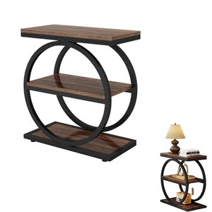 Factory Hot Sale Standing Type Three-Layer Modern <b>Space</b> <b>Saving</b> Durable Black Metal <b>Table</b> Rack for Living Room Balcony Storage - Product Image 6