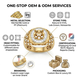 Luxury 18K Solid Yellow Gold Semi Mount Engagement Ring Diamond Mounting Wedding Band Custom Jewelry Factory MOQ 1pc - Product Image 5