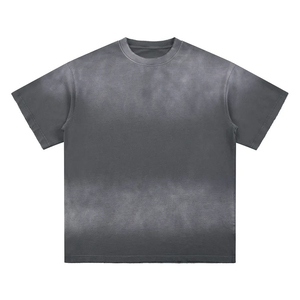 T-shirt vintage pour homme, style streetwear, coton premium, effet délavé, coupe ample, décontracté, respirant, confortable, vente en gros - Product Image 1