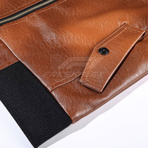 Hot Selling New Fashion <b>Men's</b> Winter <b>Leather</b> <b>Jacket</b> Stand Collar Windproof Breathable Customizable Wholesale Made in Pakistan - Product Image 6