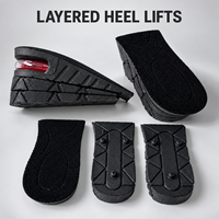 Solette Rialzanti Nere in PVC con Cuscino d'Aria Multistrato Regolabile per Sneaker e Uso Quotidiano - Ingrosso