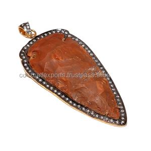 ชุดเพชรหัวลูกศรคริสตัลหินบำบัดจี้แฟชั่นดีไซน์ใหม่พร้อมโรเดียมหรือชุบทอง - Product Image 2