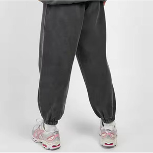 Ensemble de survêtement gris à capuche pour femme, pantalon de survêtement long avec poches latérales, tenue décontractée d'automne, 100% coton respirant, coupe ample - Product Image 5