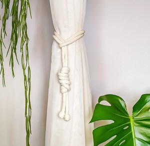 Macrame Curtain <b>Tiebacks</b> Handmade Cotton Window Decor - Product Image 3