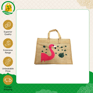 Sac à main en jute imprimé intégral de qualité supérieure, écologique, avec poignée en jute et fermeture éclair, vente en gros mondiale à bon prix - Product Image 2