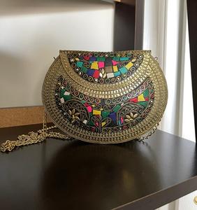 Bolso de mano tipo clutch metálico con diseño de mosaico, súper especial, resistente, de lujo, hermoso diseño, hecho en India. - Product Image 4