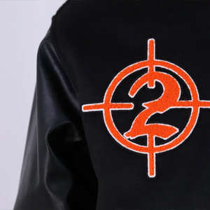 Chaqueta Varsity de Hip Hop para Hombre, con Cuello Tejido Bordado en Piel de Vaca, Estilo Urbano, Incluye un Solo Paquete - Product Image 6