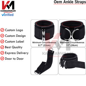Sangles de cheville B2B en gros en matériau respirant pour l'entraînement des fessiers et des jambes, options de couleurs personnalisées, équipement de fitness en gros direct usine - Product Image 4