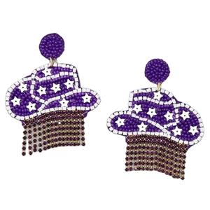 Unique Game Day Artisanat Perlé Broderie Football Dangle Boucle D'oreille Élégant Élégant Premium À La Mode De Luxe Par Hiba Enterprises - Product Image 4