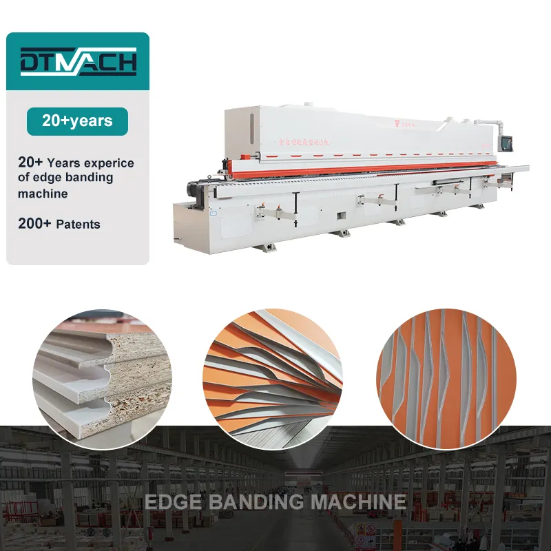 DTMACH máquina de bandas de borde de PVC de madera semiautomática, máquina de fabricación de madera contrachapada, máquina de bandas de borde