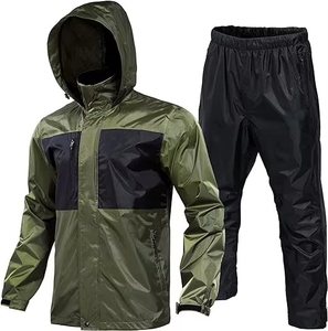Rain Suit Lightweight Travel Waterproof Clothing Supplier <b>Outdoor</b> Rain Jacket and Pants Set Waterproof Rainwear - Product Image 2