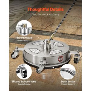 Idropulitrice ad Alta Pressione in Acciaio Inox da 14 Pollici con 4 Ruote, 4000 PSI Max, Attacco Rapido 1/4, Accessori per Pulizia Superfici - Product Image 5