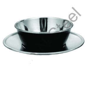 Bol à doigt extérieur de couleur noire de qualité supérieure avec soucoupe, double paroi mate, pour servir des aliments, vaisselle personnalisée, vente en gros - Product Image 1