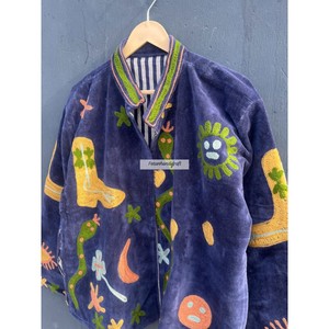 Snake Embroidery Jacket Handmade Suzani Jacket <b>Coat</b> Soft Velvet Short Unisex Jacket Women's Casual Jacket - Product Image 2