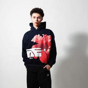 Men's 100% Cotton Blended <b>Hoodies</b> & Sweatshirts Heavyweight Winter <b>Workout</b> with 3D Embroidery Basics - Product Image 6