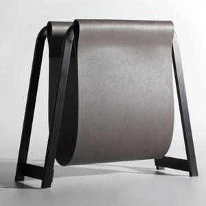 2 Slot Modern Mail Holder Deluxe Brass & Leatherette Magazine Rack Pu Leather Magagize Holder - Product Image 4