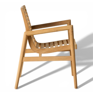 Fauteuil d'extérieur en teck massif, design scandinave, résistant aux intempéries, chaise de jardin pour usage extérieur - Product Image 3