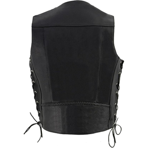 Chaleco de Motocicleta de Cuero Genuino, Personalizado, Casual, Cuello en V, Precios Económicos al por Mayor, Transpirable, para Hombre, de Alta Calidad, para Invierno - Product Image 2