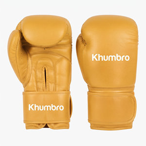 Gants de boxe rouges professionnels à lacets avec logo personnalisé, en cuir de vachette, pour compétition, protection des mains en mousse haute densité - Product Image 4