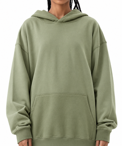Sweat à capuche oversize pour femme avec cordon de serrage, capuche croisée, épaules tombantes, poche frontale et poignets côtelés - Product Image 6