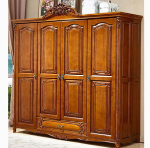 Contemporary 4 door light oak wardrobe with fluted side panels and round knobs, available at wholesale prices. - Product Image 2