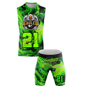 Anti-Bacterial Breathable Quick Dry Anti-UV Custom Team Name 7v7 American Football Sublimated Printed <b>Compression</b> Uniform - Product Image 4