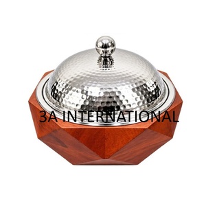 Casserole en bois de noyer de qualité supérieure, très vendue, avec couvercle en acier inoxydable, pot isotherme rond à double paroi - Product Image 4