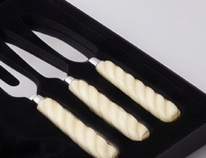 Juego de cuchillos para queso de acero inoxidable moderno con mango de diseño de cuerda de resina, utensilios de cocina para uso en bodas y restaurantes. - Product Image 3