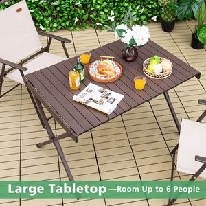 Tavolo da Campeggio Portatile in Alluminio per 4-6 Persone, Pieghevole Quadrato per Picnic all'Aperto con Borsa per il Trasporto - Product Image 5