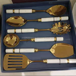 ช้อนเสิร์ฟด้ามยาวชุบทองหรูหรา - ดีไซน์คลาสสิกสำหรับงานเลี้ยง - Product Image 5