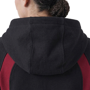 Haut à capuche court pour femme, coupe ample, à manches longues, avec quart de zip, pour l'hiver, vente en gros - Product Image 4