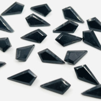 Pierres précieuses IBRAHIM de haute qualité, onyx noir créé en laboratoire, taille cerf-volant, en vrac, pour la fabrication de bijoux, accessoires DIY, ensembles naturels