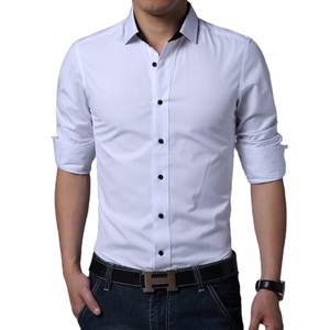 Latest Fashion <b>Men's</b> <b>Shirt</b> <b>Long</b> <b>Sleeve</b> Solid Color Formal <b>Shirt</b> 100% Cotton Wholesale OEM Export Oriented Customized Logo - Product Image 1