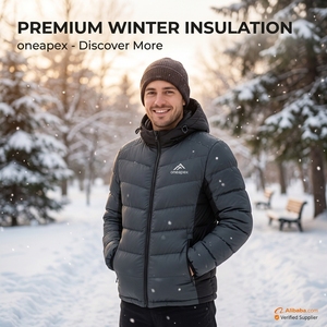 Men's Hooded Puffer Jacket <b>Warm</b> Quilted Winter Outdoor <b>Coat</b> Lightweight <b>Waterproof</b> Jacket One Apex - Product Image 5