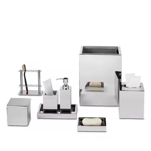 Nature Inspired Metal <b>Bathroom</b> <b>Set</b> Decorative Bath <b>Accessories</b> for Home Hotel Resort Spa Guest <b>Bathroom</b> Vanity - Product Image 2