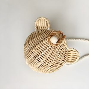 Mini sacs-cadeaux sucrés bon marché sac et sac à main en rotin en forme d'ours pour bébés filles de fabricant du Vietnam - Product Image 5