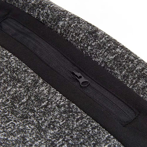 Pantalon de jogging gris chiné pour homme, taille élastique avec cordon de serrage, poches latérales, en coton tricoté mi-lourd avec élasthanne - Product Image 4