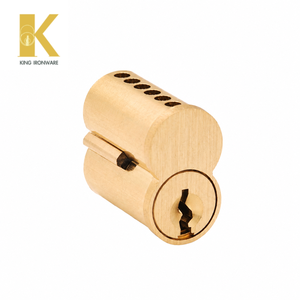 Cilindro de Puerta de Repuesto Rápido, Latón Satinado, 6 Pines, Ranura B, SFIC, para Seguridad de Puertas Comerciales - Product Image 3