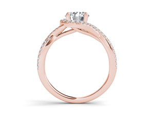 Anillo de Oro de 14K con Diamante Cultivado en Laboratorio de Corte Redondo de 1 Quilate, Diseño en Espiral, Certificado IGI, Color E, Claridad VS1, para Boda, Compromiso o Aniversario - Product Image 4