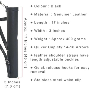 Custom Designed Logo Archery Leather Arrow Holder Practice and Outdoor Sports Leather Arrow Holder Bags - Product Image 3