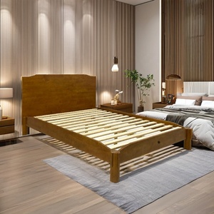 เตียงไม้โมเดิร์น B2B พร้อมหัวเตียงเฟอร์นิเจอร์ห้องนอนไม้เนื้อแข็งขนาดควีนไซส์ผลิตในเวียดนามสีตามสั่ง - Product Image 1