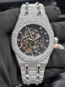 Reloj de Pulsera de Lujo Personalizado para Hombre, Estilo Hip Hop, Plateado, con Diamantes Moissanite, Correa de Acero Inoxidable de Alta Calidad - Product Image 1