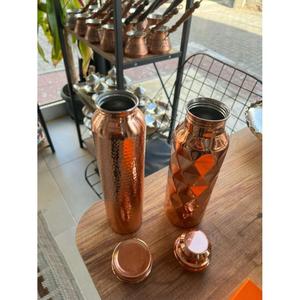 Hammered Copper <b>Water</b> <b>Bottle</b> For Travels Picnic Drinking Use Food Grade High Insulated Copper <b>Bottle</b> <b>Personalized</b> Use For Office - Product Image 4