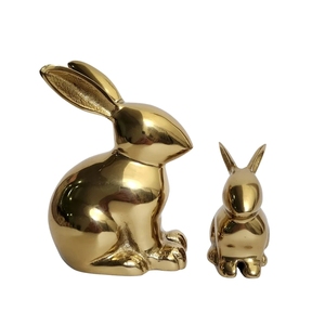 Elegant Gold Bunny Rabbit Sculpture Pair Table Centerpiece <b>Ornament</b> for Spring <b>Easter</b> Decor and Year-Round Living Room Styling - Product Image 4