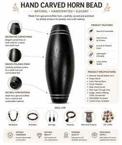 Hand Carved Black Natural Cattle Bone Oval Flat Oval Two-hole Bulk Decorative Jewelry Making Beads - Product Image 6